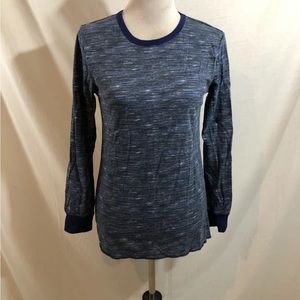 Joe Boxer Blue Heathered Long Sleeve Thermal Top - Women’s Large, Bust 17”